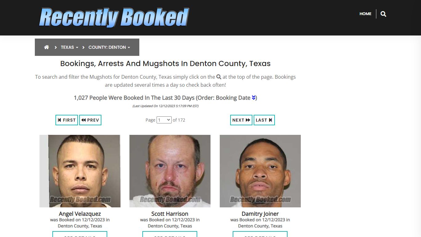Recent bookings, Arrests, Mugshots in Denton County, Texas